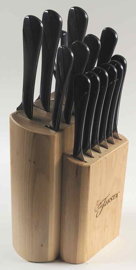 Fiesta Cobalt Blue (Intro 1986) Cutlery Set 14 Pieces with Wood Block by Homer Laughlin -1