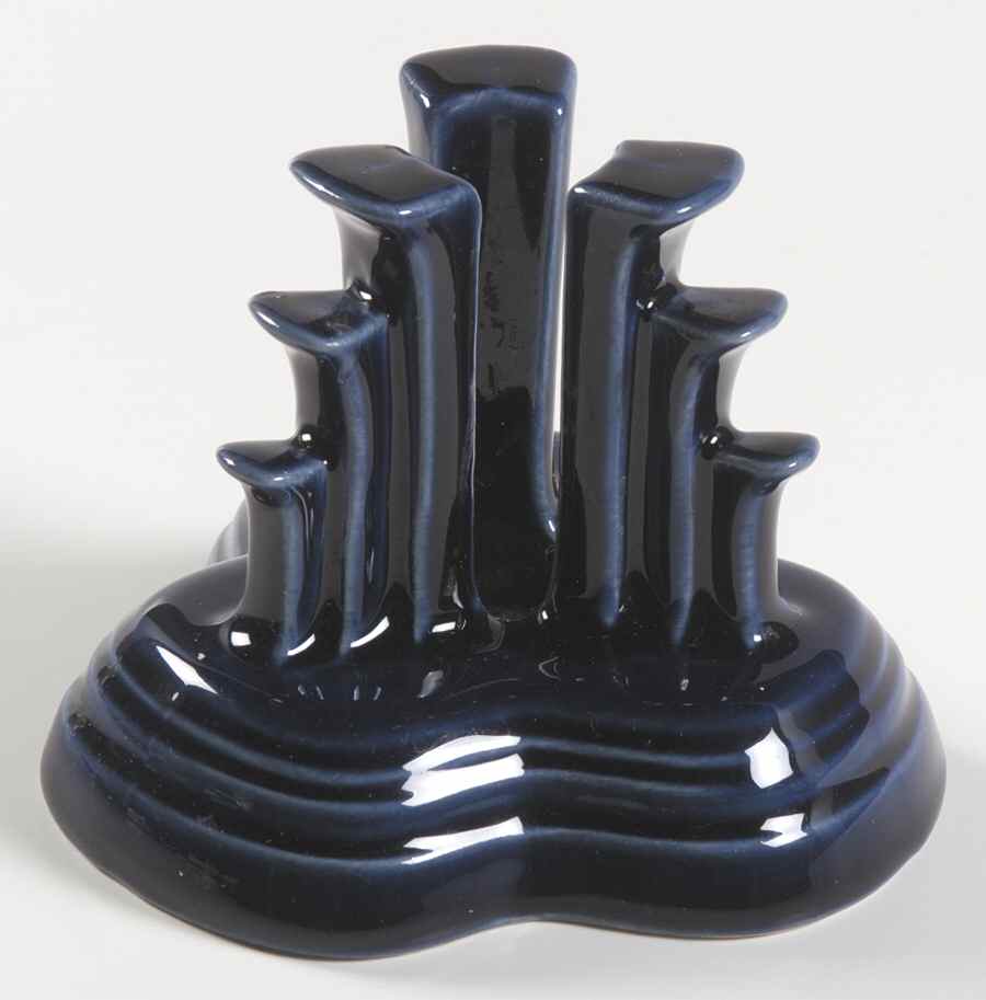 Fiesta Cobalt Blue (Intro 1986) Tripod Candleholder by Homer Laughlin -1