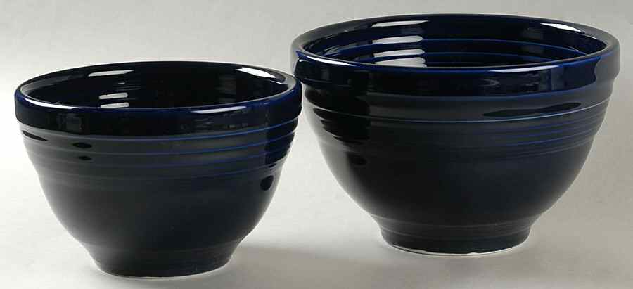 Fiesta Cobalt Blue (Intro 1986) 2 Piece Prep Bowl Set (PREB6, PREB7) by Homer Laughlin -1