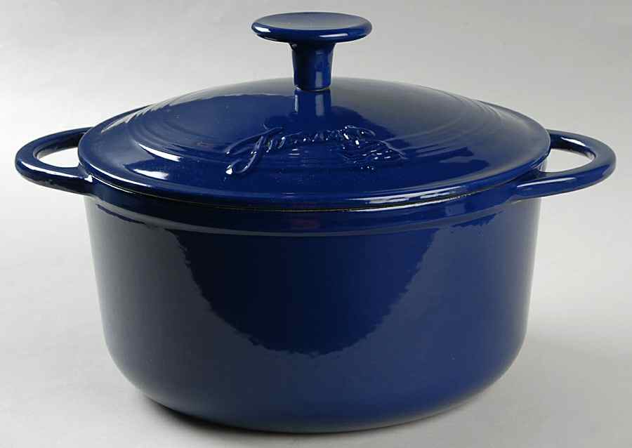 Fiesta Cobalt Blue (Intro 1986) 3.5 Qt Cast Iron Dutch Oven & Lid by Homer Laughlin -1