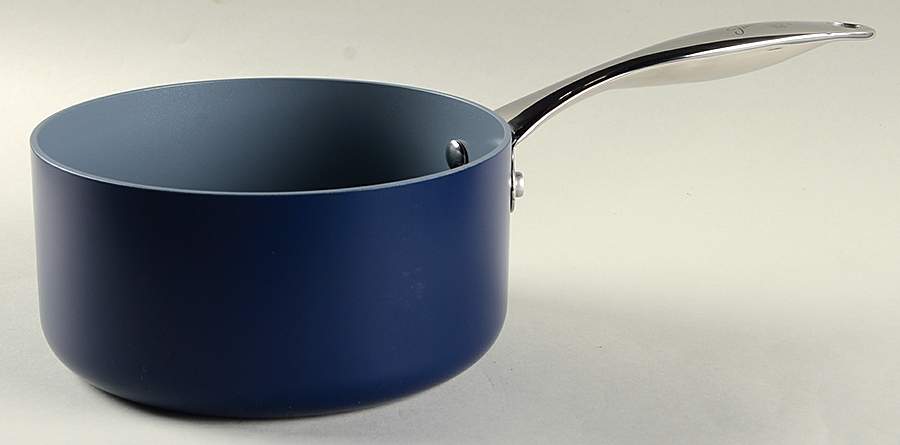 Fiesta Cobalt Blue (Intro 1986) 2 Quart Metal Covered Saucepan, No Lid by Homer Laughlin -1