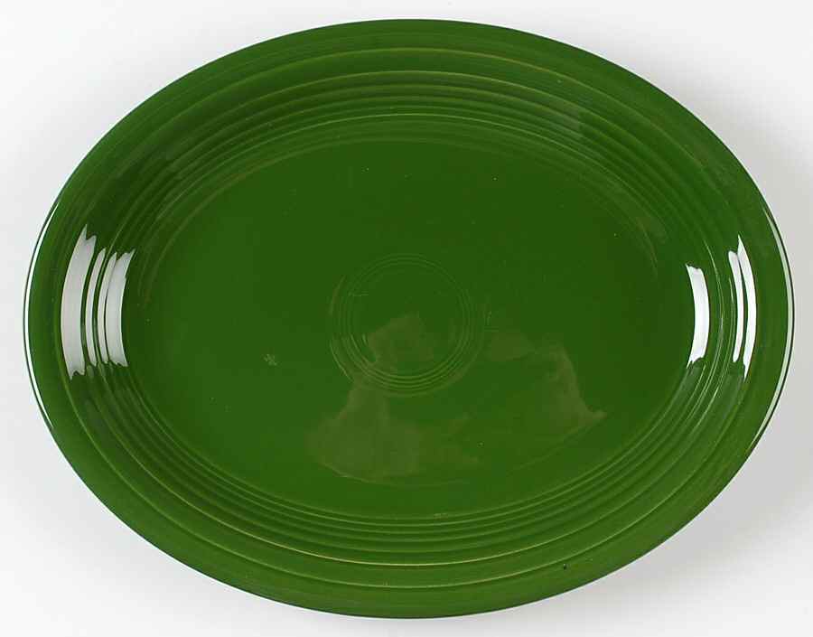 Fiesta Forest Green (Older) 12" Oval Serving Platter by Homer Laughlin -1