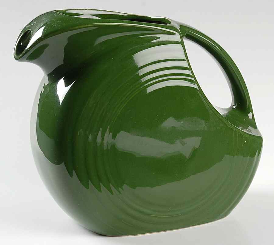Fiesta Forest Green (Older) 2 Quart Disk Water Pitcher by Homer Laughlin -1