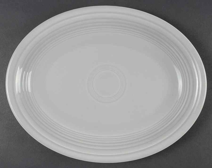Fiesta Gray (Older) 12" Oval Serving Platter by Homer Laughlin -1