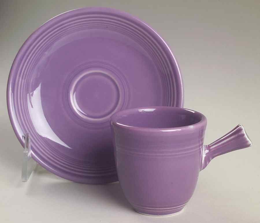 Fiesta Lilac (Intro 1993) Stick Handle Demitasse Cup & Saucer Set by Homer Laughlin -1