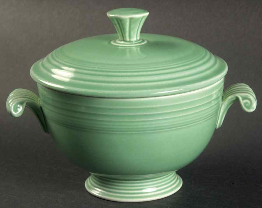 Fiesta Light Green (Older) Covered Onion Soup by Homer Laughlin -1
