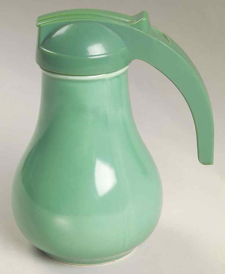 Fiesta Light Green (Older) Large Syrup W/All Plastic Lid by Homer Laughlin -1