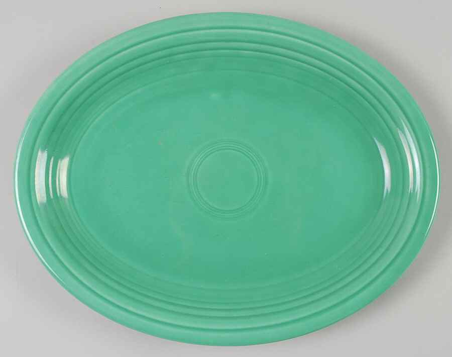 Fiesta Light Green (Older) 12" Oval Serving Platter by Homer Laughlin -1