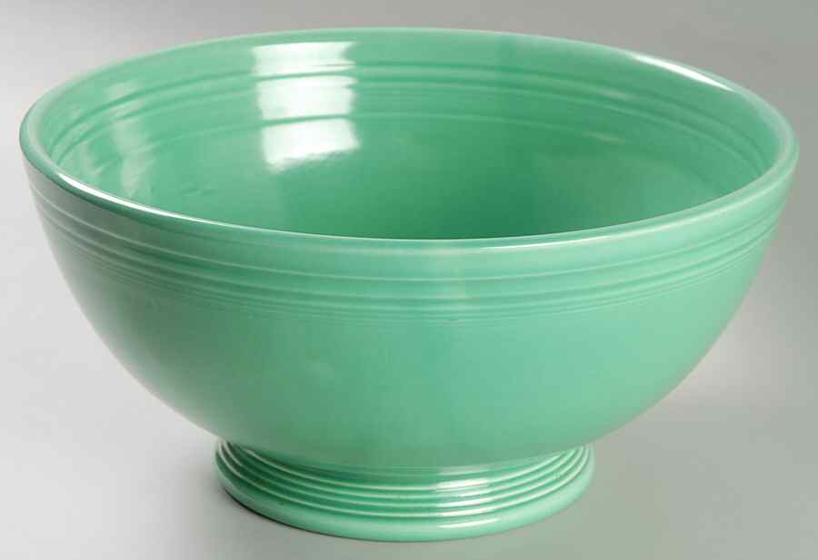 Fiesta Light Green (Older) Large Footed Salad Serving Bowl by Homer Laughlin -1