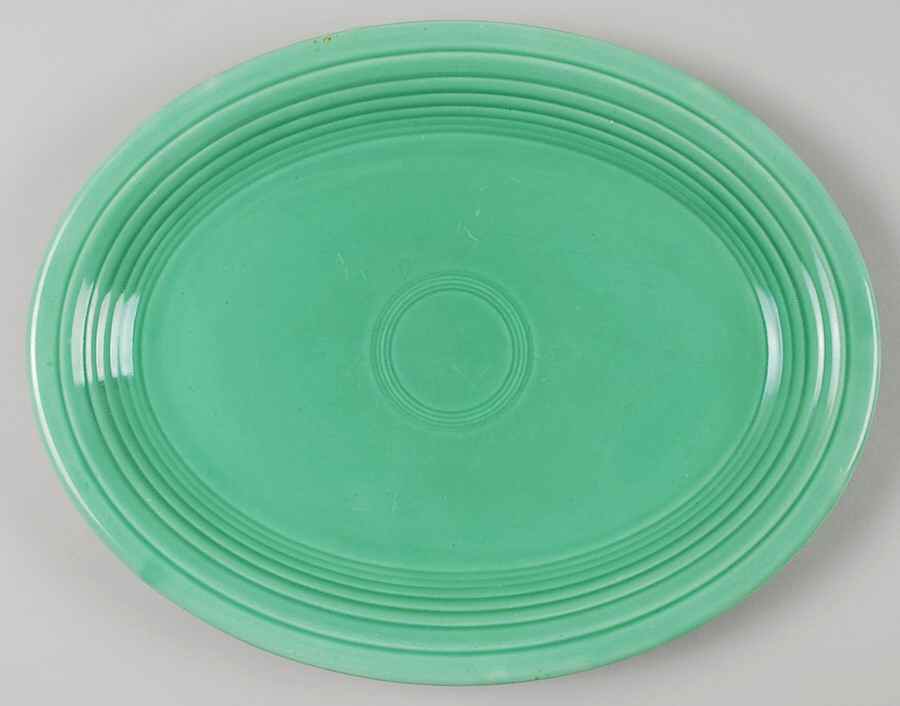 Fiesta Light Green (Older) 13" Oval Serving Platter by Homer Laughlin -1