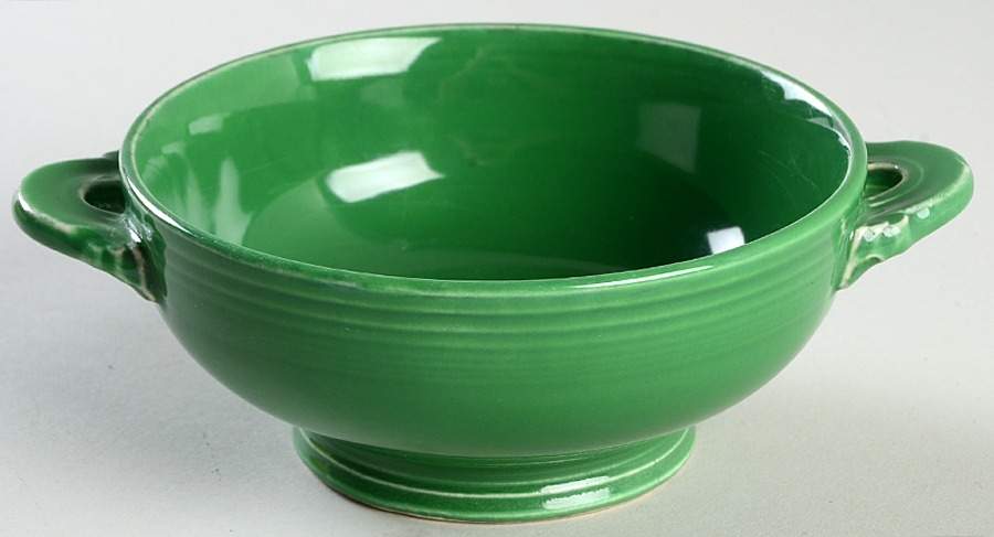 Fiesta Medium Green (Older) Cream Soup Bowl by Homer Laughlin -1