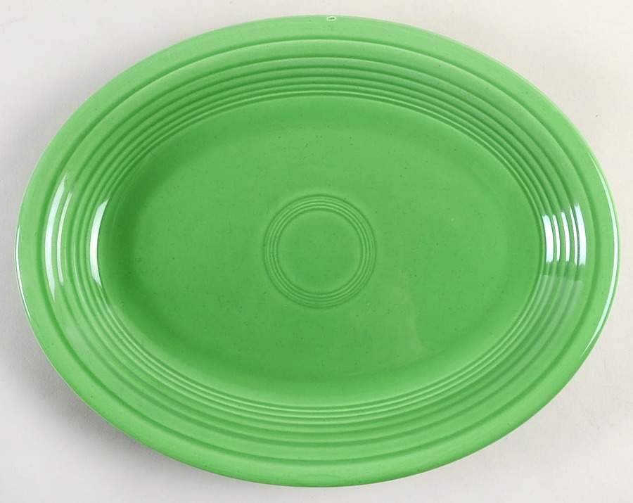 Fiesta Medium Green (Older) 13" Oval Serving Platter by Homer Laughlin -1