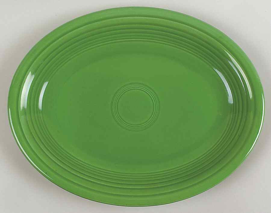 Fiesta Medium Green (Older) 12" Oval Serving Platter by Homer Laughlin -1
