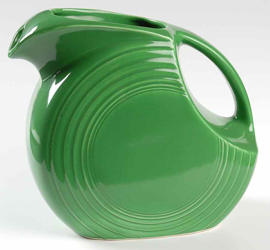 Fiesta Medium Green (Older) 2 Quart Disk Water Pitcher by Homer Laughlin -1