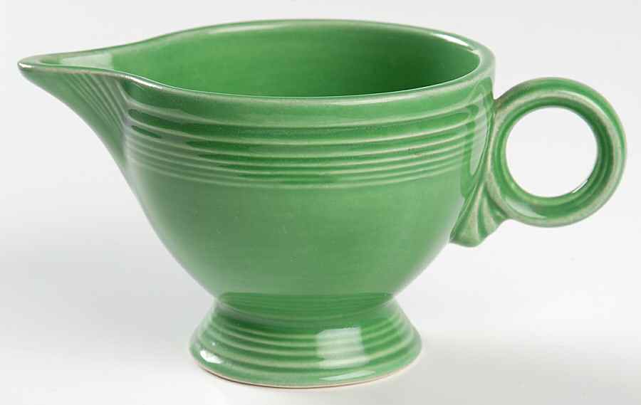 Fiesta Medium Green (Older) Ring Handle Creamer by Homer Laughlin -1