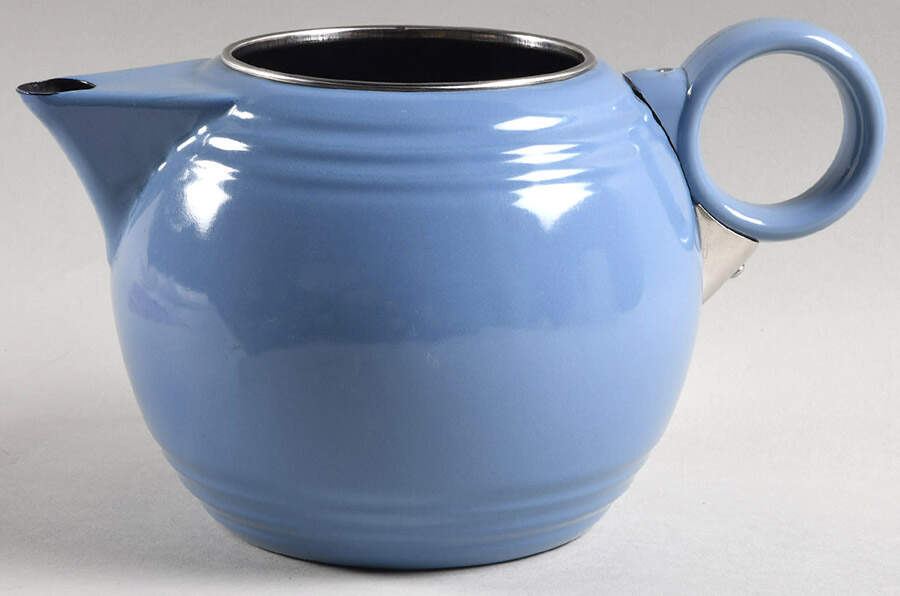 Fiesta Periwinkle Blue (Intro 1989) Metal Kettle No Lid by Homer Laughlin -1