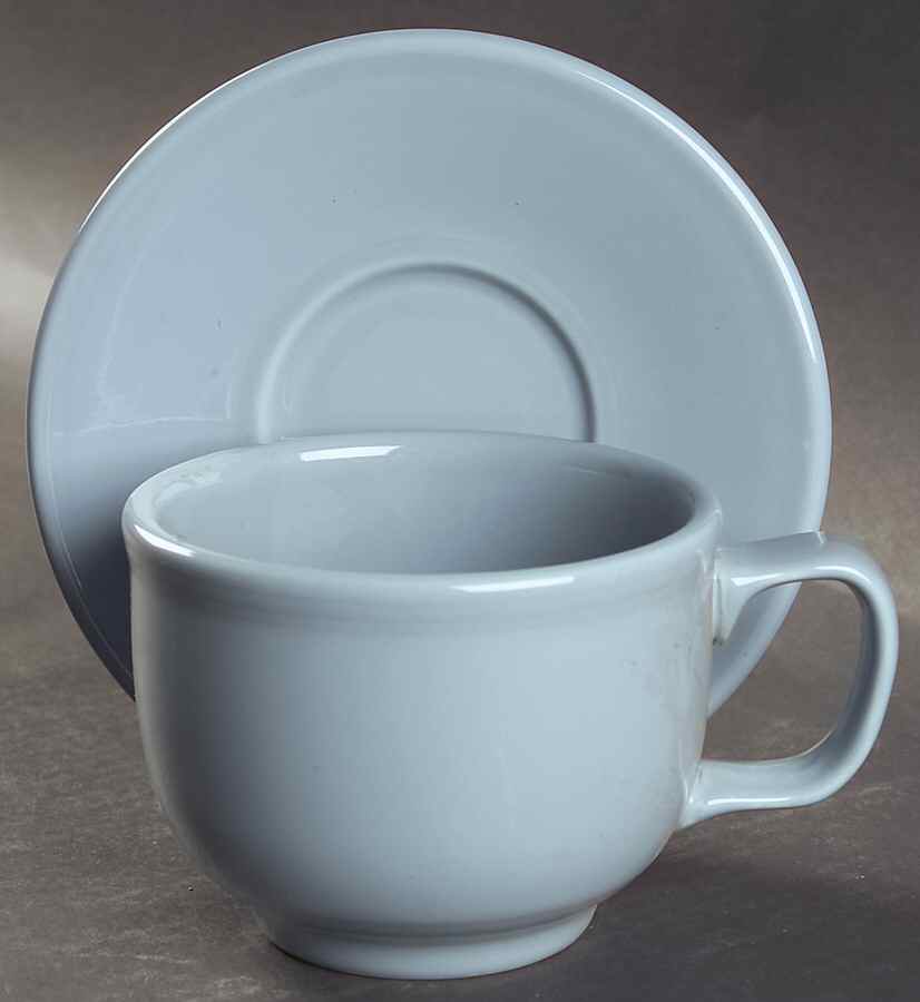 Fiesta Periwinkle Blue (Intro 1989) Jumbo Cup & Saucer Set by Homer Laughlin -1