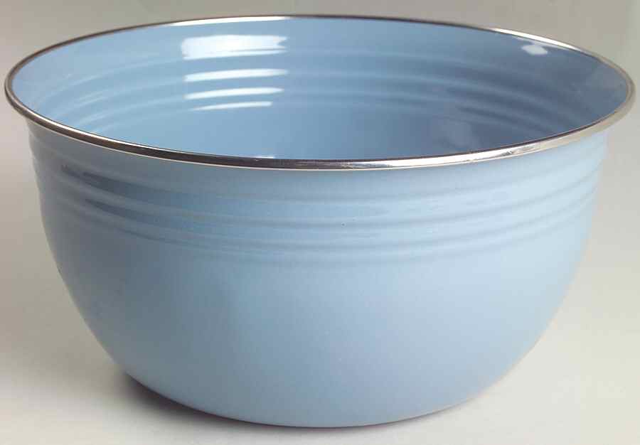 Fiesta Periwinkle Blue (Intro 1989) 9" Metal Bowl by Homer Laughlin -1