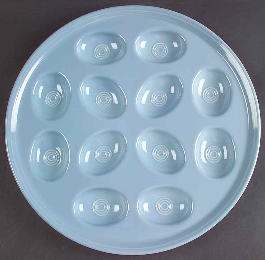 Fiesta Periwinkle Blue (Intro 1989) Deviled Egg Plate by Homer Laughlin -1