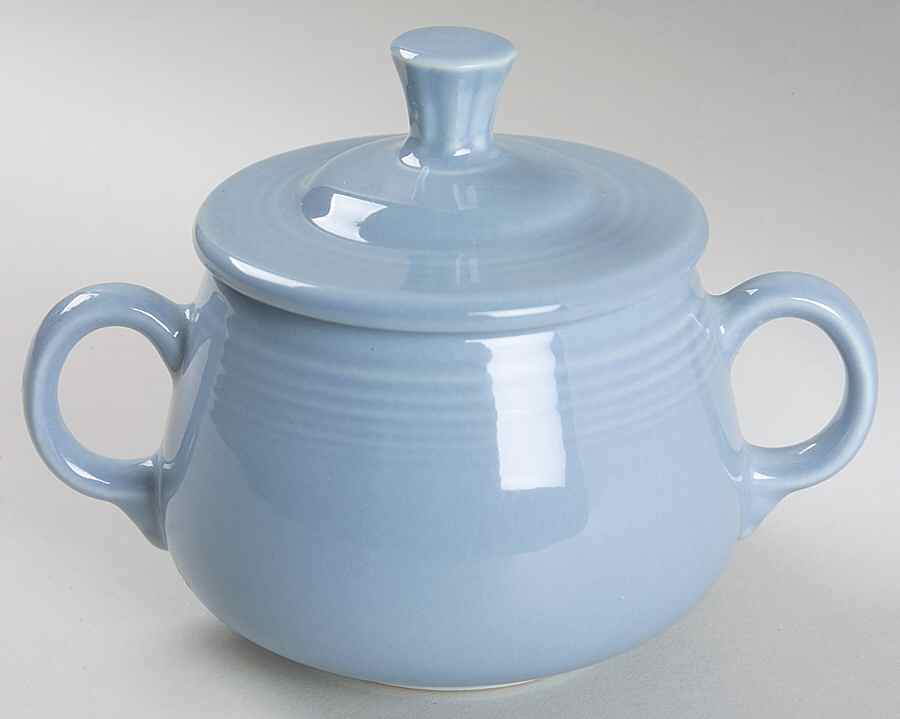 Fiesta Periwinkle Blue (Intro 1989) Sugar Bowl & Lid by Homer Laughlin -1