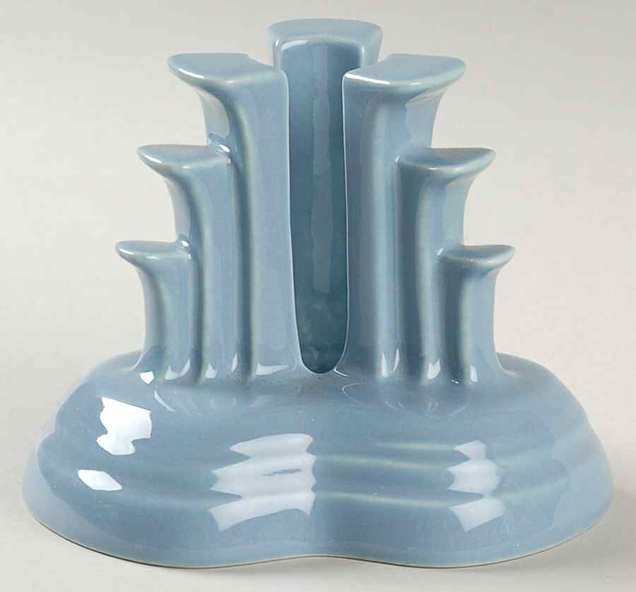 Fiesta Periwinkle Blue (Intro 1989) Tripod Candleholder by Homer Laughlin -1