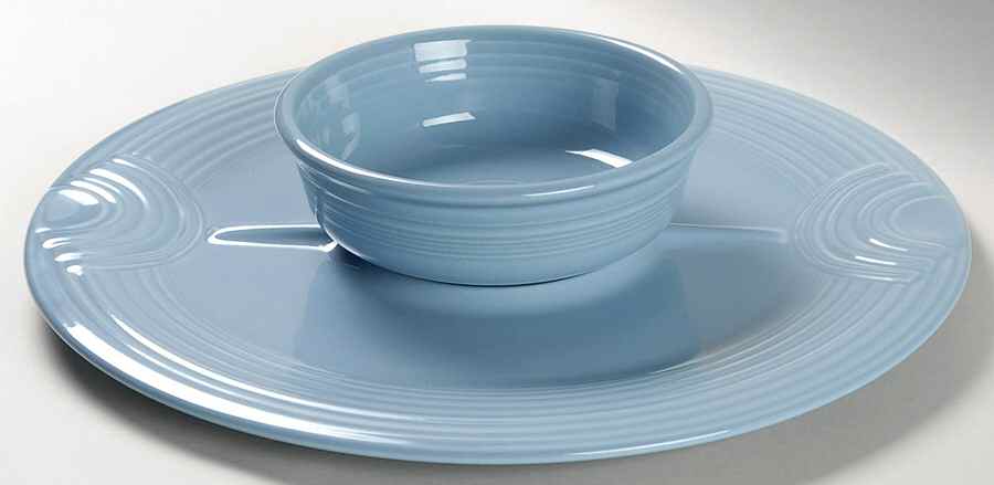 Fiesta Periwinkle Blue (Intro 1989) 2 Pc Chip/Dip Set (Uses the Cerc & Traho) by Homer Laughlin -1