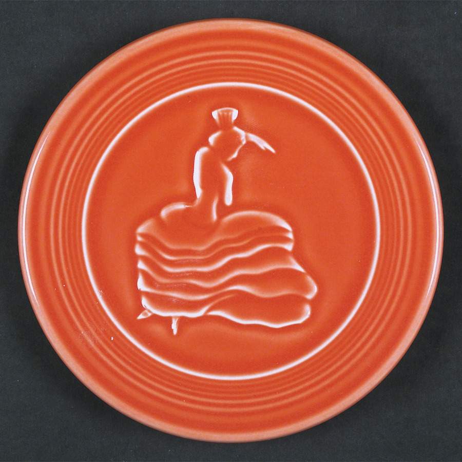 Fiesta Persimmon (Intro 1989) Trivet by Homer Laughlin -1