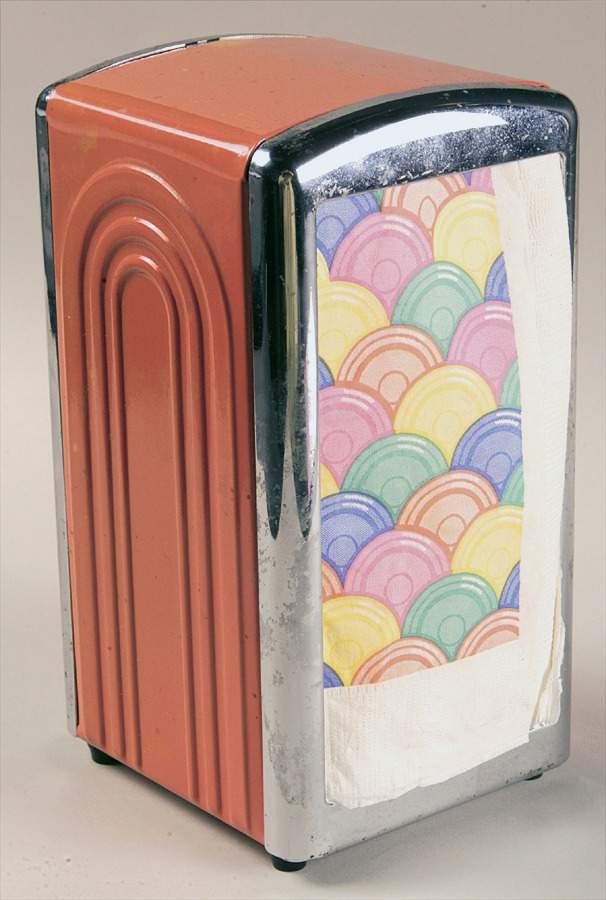 Fiesta Persimmon (Intro 1989) Napkin Dispenser w/Napkins by Homer Laughlin -1