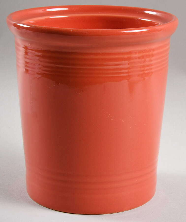 Fiesta Persimmon (Intro 1989) Medium Canister No Lid by Homer Laughlin -1