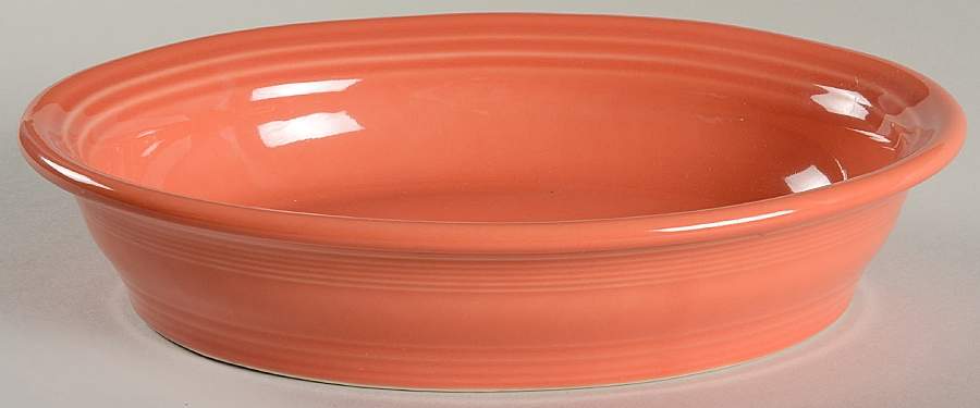 Fiesta Persimmon (Intro 1989) 10" Oval Vegetable Bowl by Homer Laughlin -1