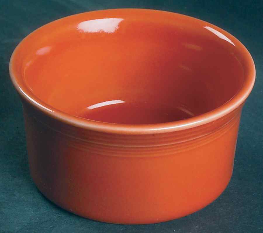 Fiesta Persimmon (Intro 1989) Ramekin by Homer Laughlin -1