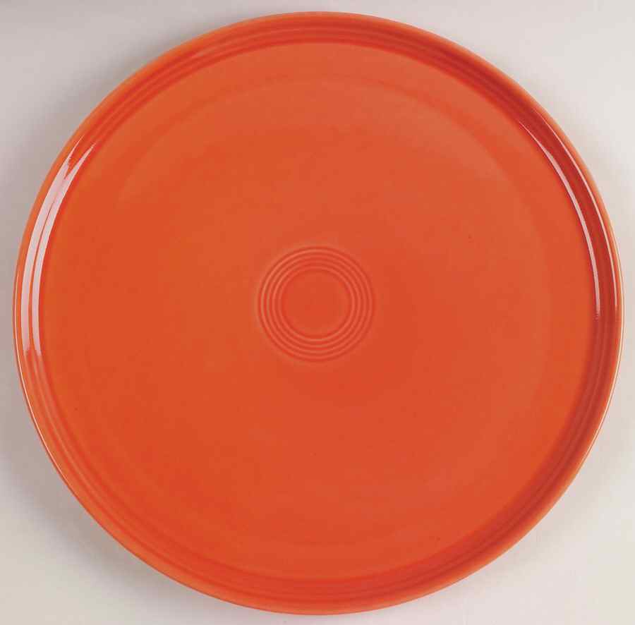 Fiesta Persimmon (Intro 1989) 12" Pizza Tray by Homer Laughlin -1