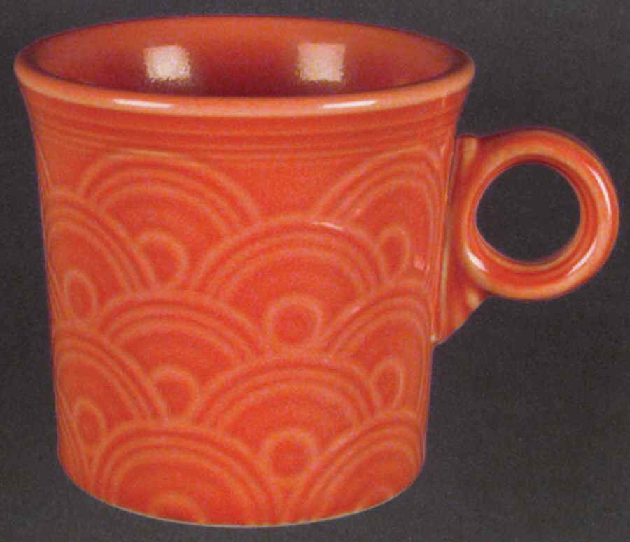 Fiesta Persimmon (Intro 1989) Embossed Mug by Homer Laughlin -1