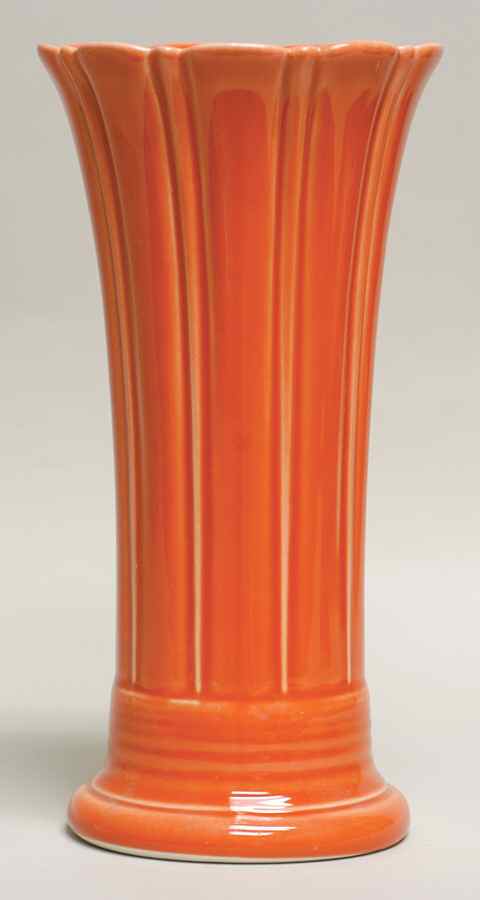 Fiesta Persimmon (Intro 1989) 9" Flared Vase by Homer Laughlin -1