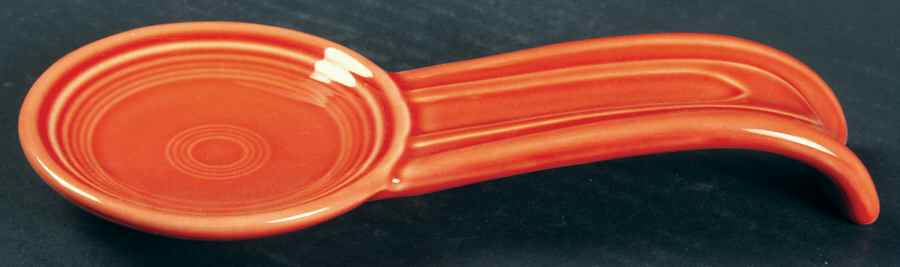 Fiesta Persimmon (Intro 1989) Spoon Rest/Holder (Holds 1 Spoon) by Homer Laughlin -1