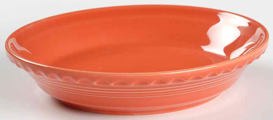 Fiesta Persimmon (Intro 1989) 8'' Pie Baking Plate by Homer Laughlin -1