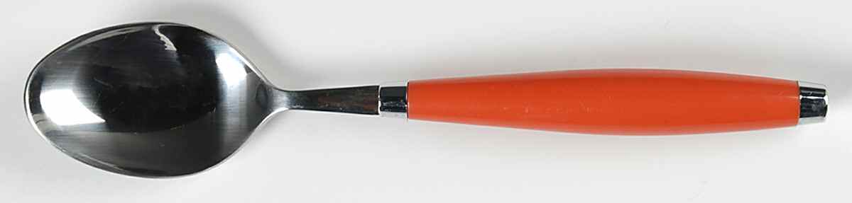 Fiesta Persimmon (Intro 1989) Oval Place Soup Spoon by Homer Laughlin -1
