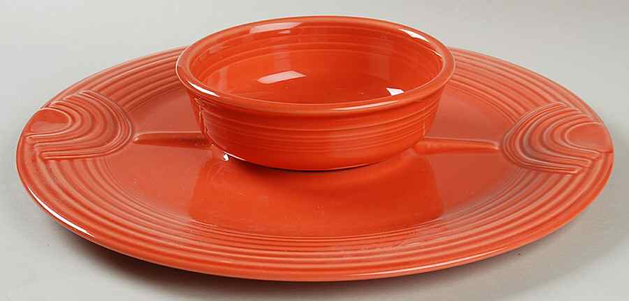 Fiesta Persimmon (Intro 1989) 2 Pc Chip/Dip Set (Uses the Cerc & Traho) by Homer Laughlin -1