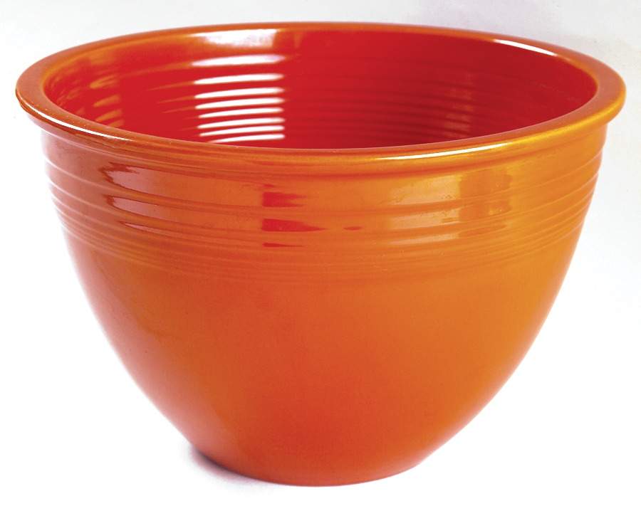 Fiesta Red (Older) 9" Nested Mixing Bowl w/No Center Interior Rings by Homer Laughlin -1