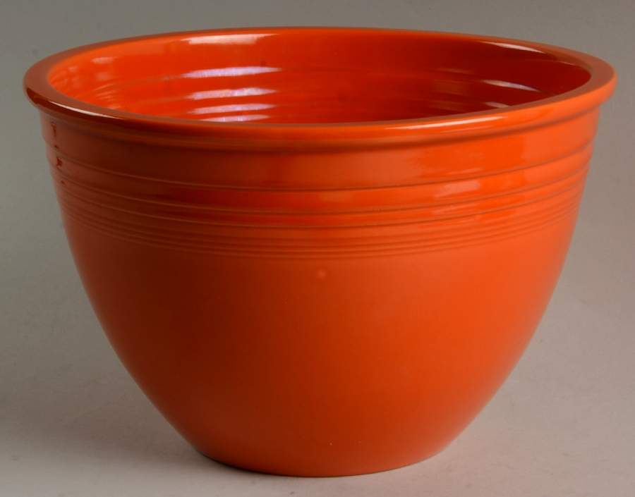 Fiesta Red (Older) 8" Nested Mixing Bowl w/Center Interior Rings by Homer Laughlin -1