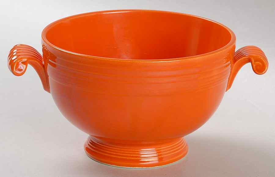 Fiesta Red (Older) Onion Soup Bowl No Lid by Homer Laughlin -1