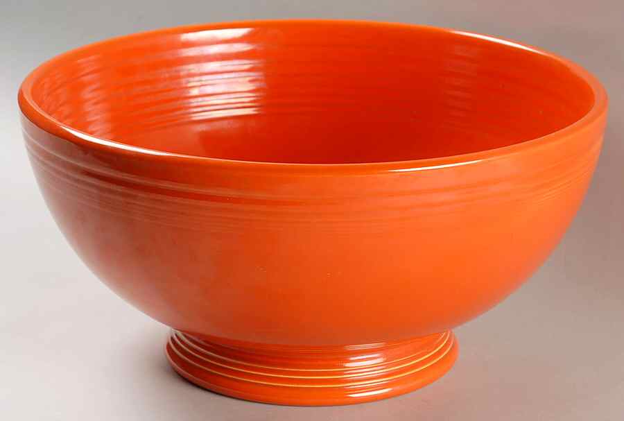 Fiesta Red (Older) Large Footed Salad Serving Bowl by Homer Laughlin -1