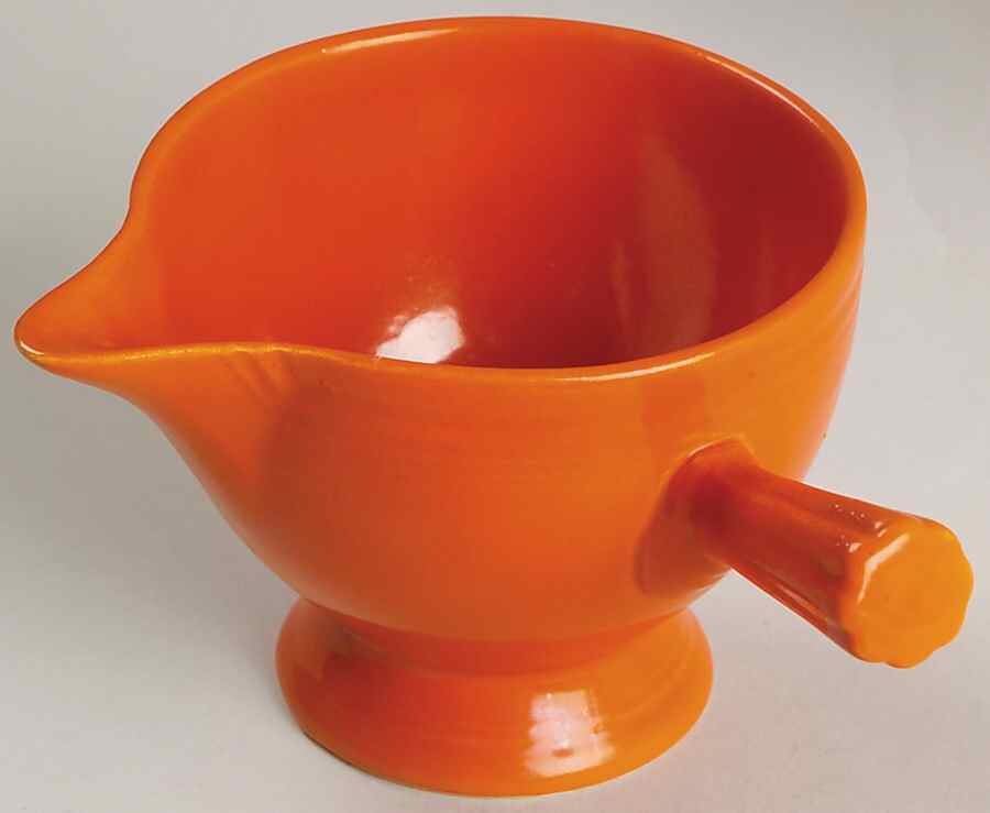 Fiesta Red (Older) Stick Handle Creamer by Homer Laughlin -1