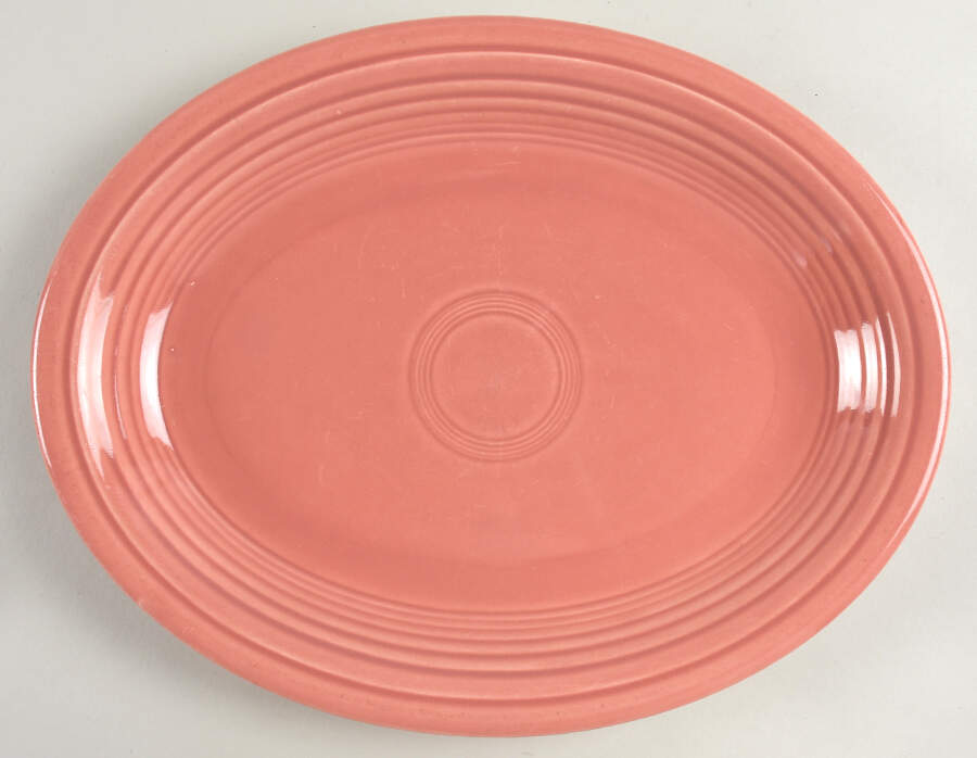 Fiesta Rose (Older) 13" Oval Serving Platter by Homer Laughlin -1