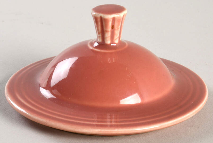 Fiesta Rose (Older) Lid for Sugar Bowl by Homer Laughlin -1