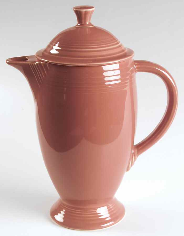 Fiesta Rose (Older) Coffee Pot & Lid by Homer Laughlin -1