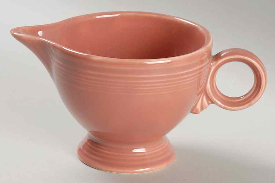 Fiesta Rose (Older) Ring Handle Creamer by Homer Laughlin -1