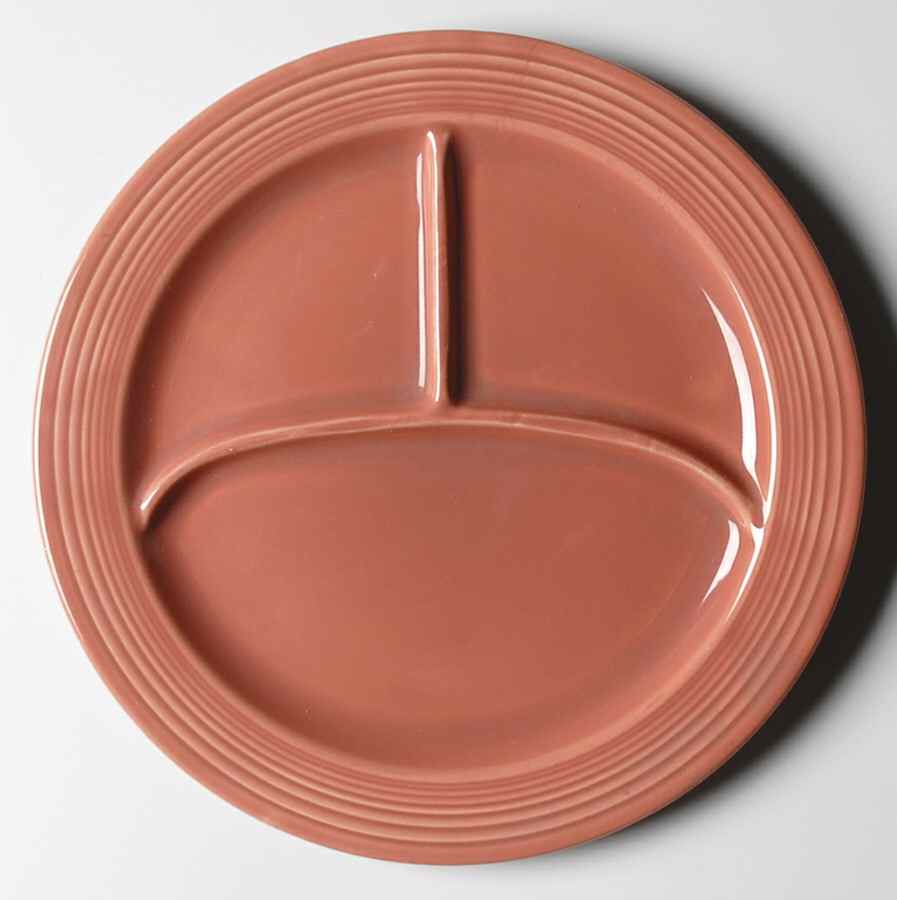 Fiesta Rose (Older) Grill Plate by Homer Laughlin -1
