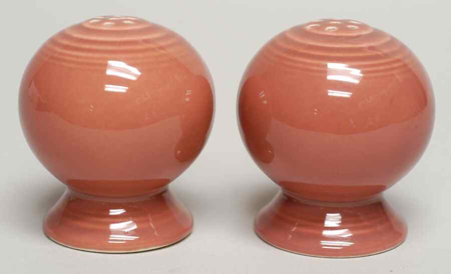 Fiesta Rose (Older) Salt & Pepper Set by Homer Laughlin -1