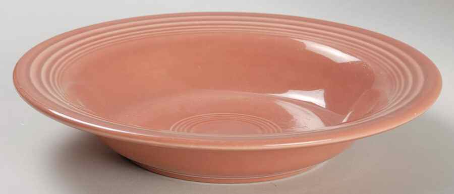 Fiesta Rose (Older) Rim Soup Bowl by Homer Laughlin -1